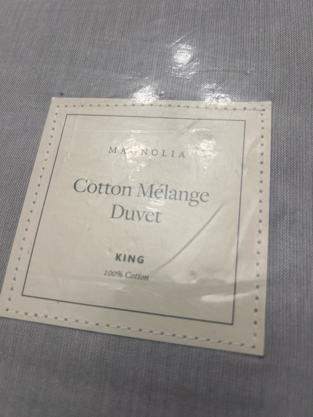 Magnolia Cotton Mélange Duvet - Dove Gray new in package king